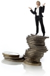 Woman factoring invoice discounting