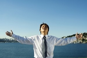 Business insolvency - Relieved businessman